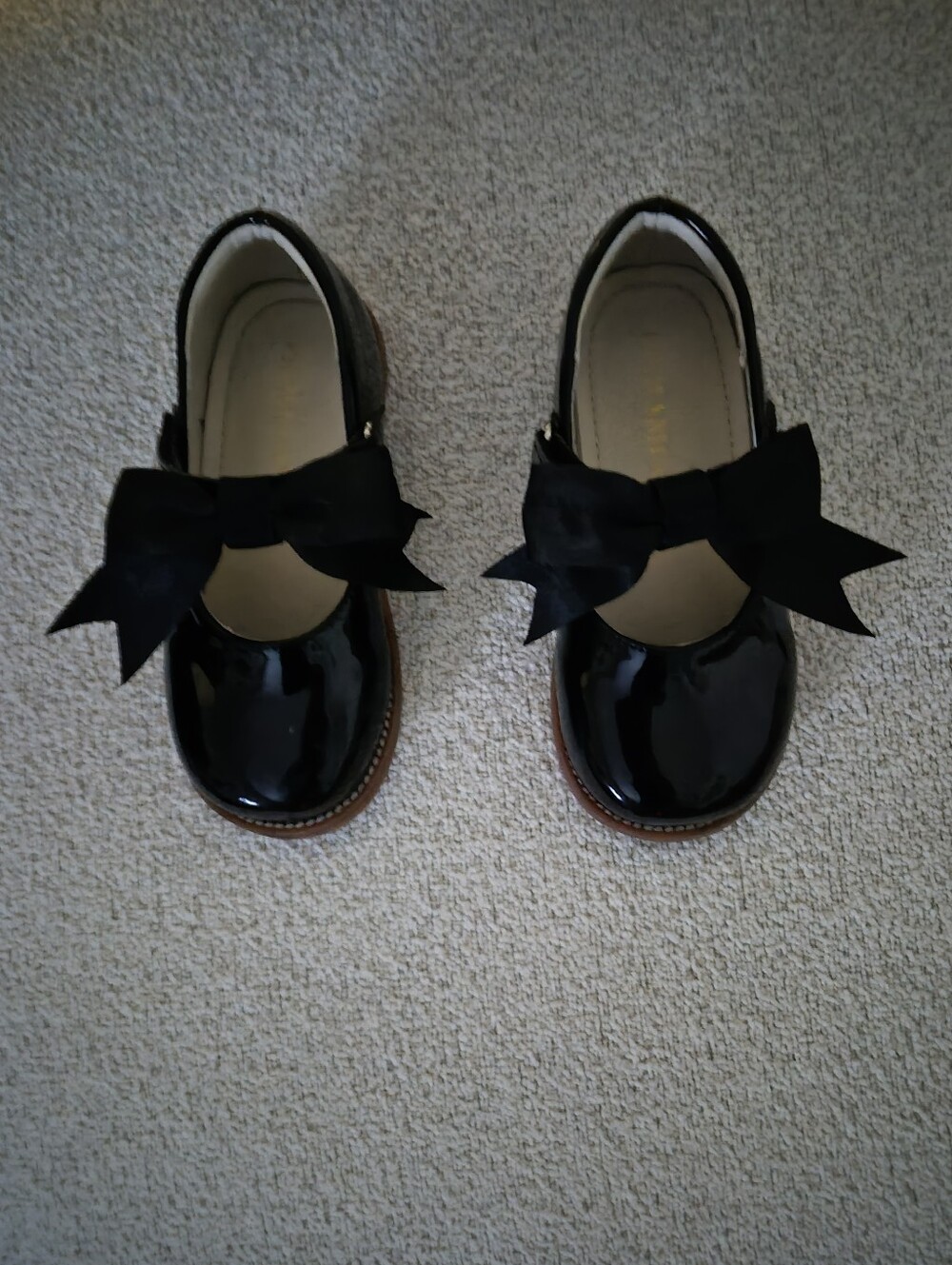 Girls Black Patent Bow Mary Jane Kids Shoes